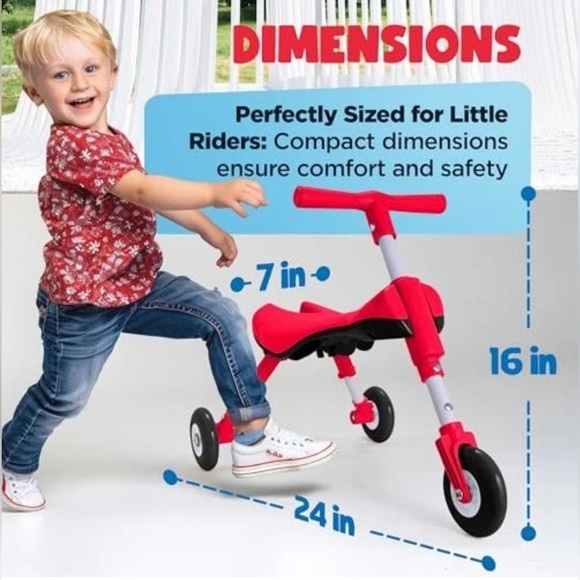 Bugatrike Toddler Foldable Trike - NIB - Color Red - Picture 5 of 5